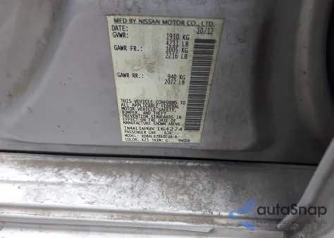 2013 Nissan Altima 2.5 S z USA, uszkodzony, nr VIN 1N4AL3AP6DC164274